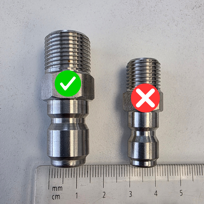 Brass Quick Connect Fitting - Adapter to add quick release.  M22-14mm adapter with  3/8 quick connector