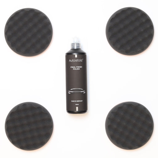Autostolz Black Cloud Polishing Kit | 4 German Made Finishing Polishing Pads - Lovecars - Autostolz - Polishing Pads - ZK4CLOUDBOTTLE - 