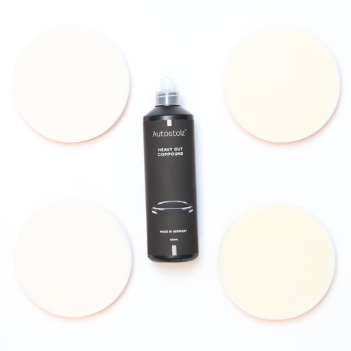 Autostolz Heavy Cut Correction Kit | 4 High Cut Pads & Compound - Lovecars - Autostolz - Polishing Pads - ZK4HEAVYBOTTLE - 