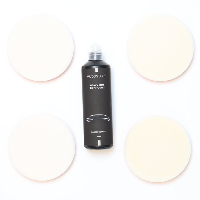 Autostolz Heavy Cut Correction Kit | 4 High Cut Pads & Compound - Lovecars - Autostolz - Polishing Pads - ZK4HEAVYBOTTLE - 