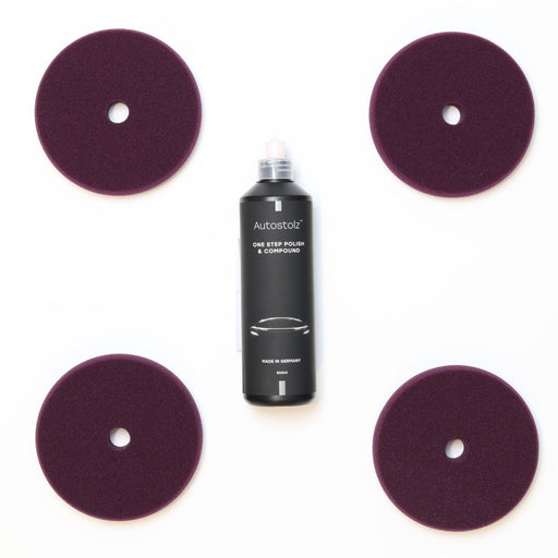 Autostolz Standard Polishing Kit | 4 German Made 1-step Polishing Pads - Lovecars - Autostolz - Polishing Pads - ZK4STANDARDBOTTLE - 