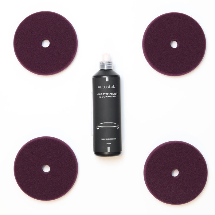 Autostolz Standard Polishing Kit | 4 German Made 1-step Polishing Pads - Lovecars - Autostolz - Polishing Pads - ZK4STANDARDBOTTLE - 