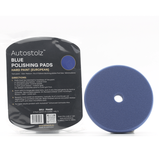 Autostolz/Rockcar Blue Euro Polishing Pad (Euro 1 step) - Made in Germany - Lovecars - Autostolz - Polishing Pads for Paint - 5 inch - P662E - 810096300034