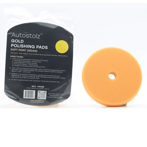 Autostolz/Rockcar Gold Polishing Pads for Soft Paint (Asian 1 step) - Made in Germany - Lovecars - Autostolz - Polishing Pads for Paint - 5 inch - P332J - 810096300058