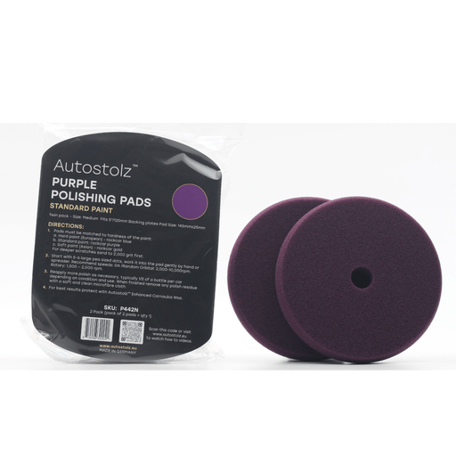 Autostolz/Rockcar Purple Standard Polishing Pad (Standard 1 step) - Made in Germany - Lovecars - Autostolz - Polishing Pads for Paint - 5 inch - P442N - 810096300041