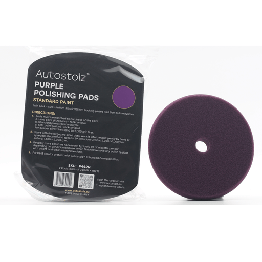 Autostolz/Rockcar Purple Standard Polishing Pad (Standard 1 step) - Made in Germany - Lovecars - Autostolz - Polishing Pads for Paint - 5 inch - P442N - 810096300041