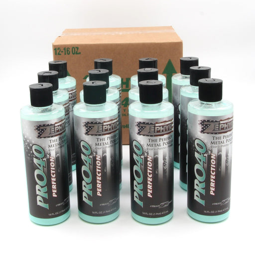 Box of Pro 40 Metal Polish - Box Of 12 16 oz / 473ml Bottles - Lovecars - Zephyr - Metal Polish - boxofpro40 -