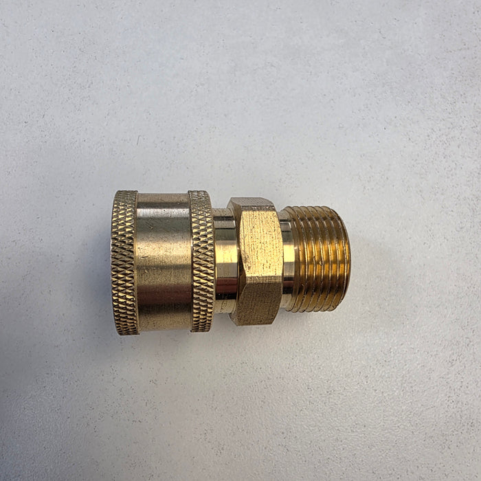 Brass Quick Connect Fitting - Adapter to add quick release.  M22-14mm adapter with  3/8 quick connector
