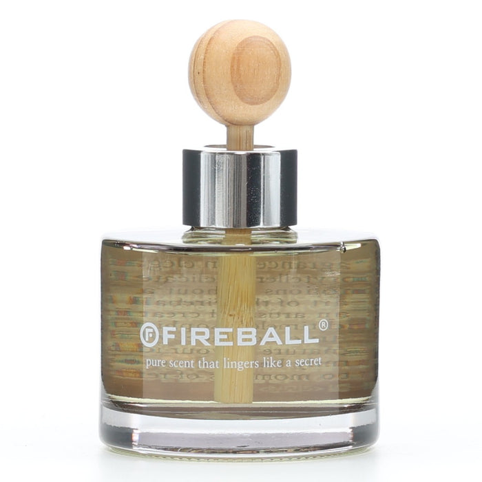 Fireball Black Cherry luxury car fragrance diffuser in premium glass bottle with chrome cap on white background at Lovecars.