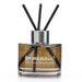 Fireball Pink Grapefruit luxury car fragrance diffuser in premium glass bottle with chrome cap on white background with 3 sticks.