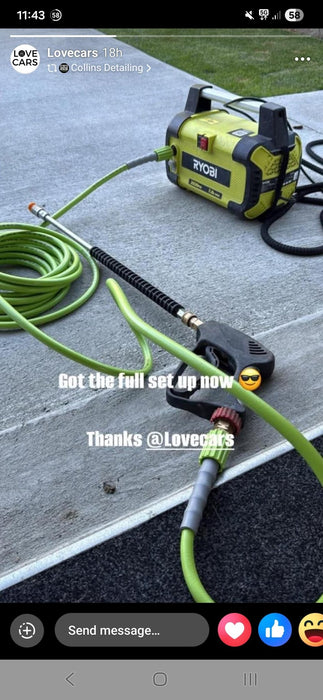 Rockcar 55 cm Black Extension Wand Lance – Stainless Steel ¼″ Quick Connect - Lovecars - RockCar - Foam Cannon Upgrades and Spare Parts - D972W - 