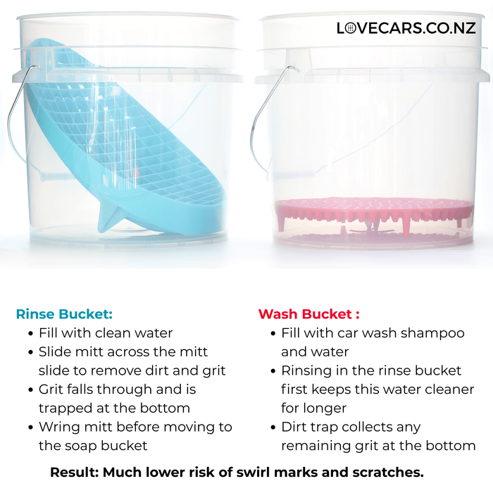 Rockcar Two - Bucket Car Wash Kit – Buckets, Mitt Slide & Dirt Trap | Complete Setup - Lovecars - RockCar - Kits - Z2BUCKET - 