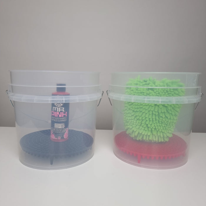 Two Bucket System with Dirt Traps, Mitt & Mr Pink - Lovecars - Chemical Guys - Cleaning - ZR2222B - 