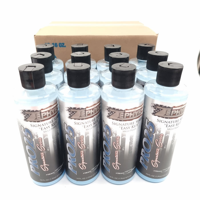 Zephyr Pro 25 Metal Polish - Bulk Box of 12 Bottles (473ml) - High Shine & Professional Grade - Lovecars - Zephyr - Metal Polish - BOXOFPRO25 - 