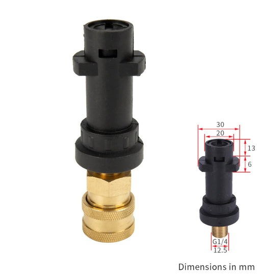 Adapter to fit Karcher twist lock and adapt for universal quick release suitable fro foam cannons etc - lovecarsnz - RockCar - Tools, Accessories, Adapters - D222K - 00810096300362
