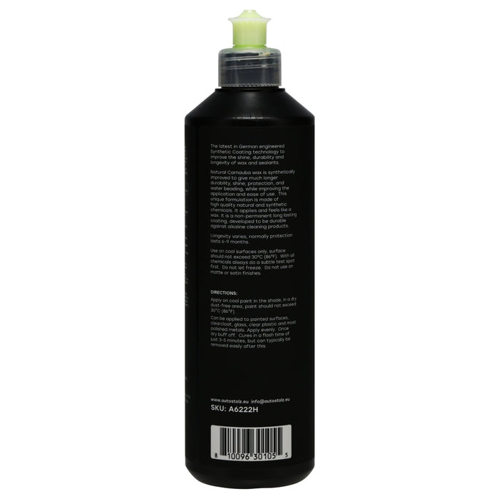 Autostolz Enhanced Carnauba Wax Coating (500ml) - Made in Germany - NEW! - lovecarsnz - Autostolz - Coatings - A6222H - 00810096301055