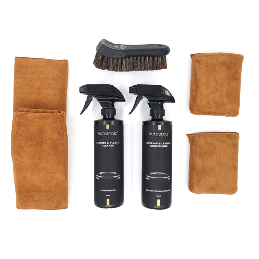 Best Leather Kit - Clean and Condition - New! Will Not clog perforated leather, includes Lanolin - Lovecars - Autostolz - Detailing Kits - ZA2322L -