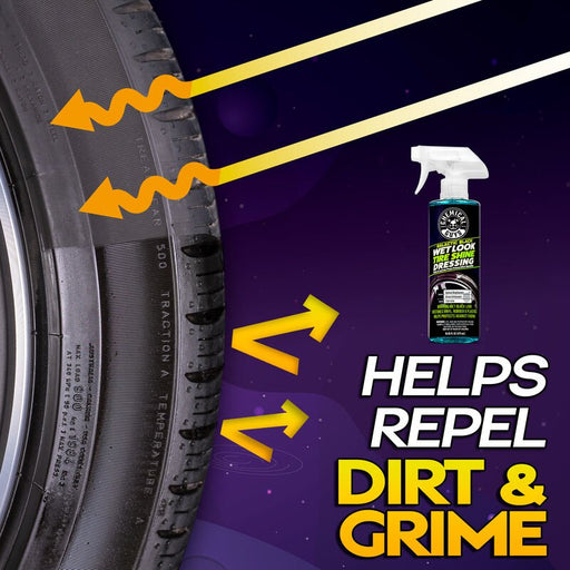 GALACTIC BLACK WET LOOK TIRE SHINE DRESSING (16OZ, 473ml) - lovecarsnz - Chemical Guys - Exterior Cleaning, Protection and Shine - TVD11816 - 842850108303