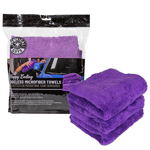 Happy Ending Edgeless Microfiber Towel Purple - (3 Pack) - lovecarsnz - Chemical Guys - Cloths, Towels, Applicators - MIC34803 - 811339025707