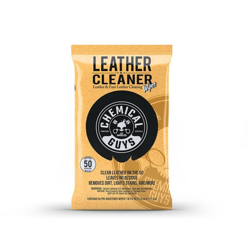 LEATHER CLEANER CAR CLEANING WIPES FOR LEATHER, VINYL, AND FAUX LEATHER (50 WIPES) - lovecarsnz - Chemical Guys - Cleaning - PMWSPI20850 -