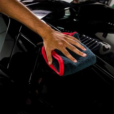 Microfiber Towels 16X16 Heavy Black Towel, With Red Silk Edges - (3pcs/Bag) - 1Unit - Lovecars - Chemical Guys - Microfiber Cloths - MIC_508_03 - 811339000000