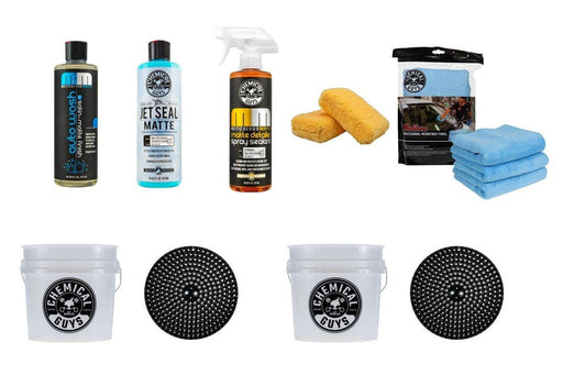 New Matte Car Kit - 2 Bucket wash, Jetseal, Quick Detailer Kit to Wash and protect Matte paint properly - Lovecars - Chemical Guys - Exterior Cleaning, Protection and Shine - mattepaintkit3 -