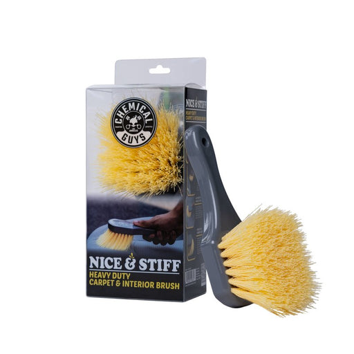 NEW Yellow Stiffy Brush for Carpets and Durable Surfaces - Lovecars - Chemical Guys - Cleaning - ACCG02 - 842850106347