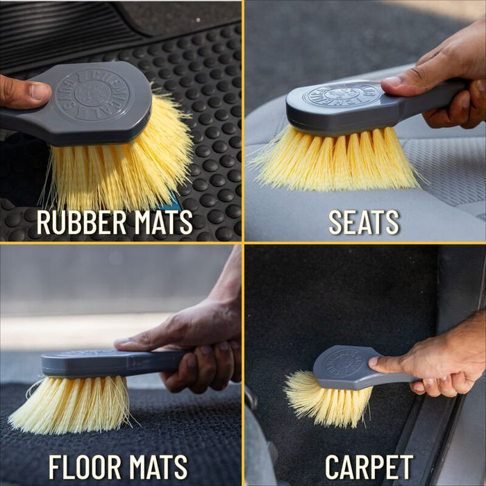 NEW Yellow Stiffy Brush for Carpets and Durable Surfaces - Lovecars - Chemical Guys - Cleaning - ACCG02 - 842850106347