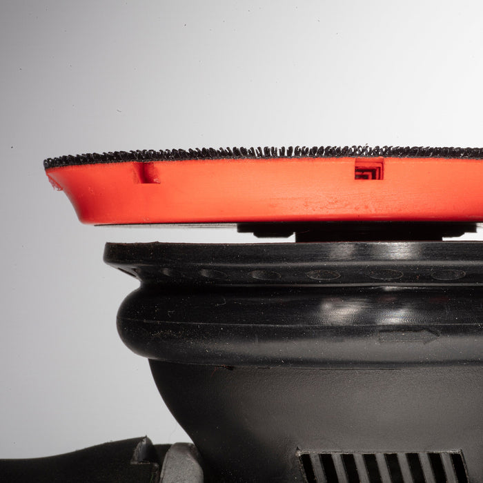 Angled airflow channels built into the RockCar 15mm backing plate to help improve cooling and airflow circulation