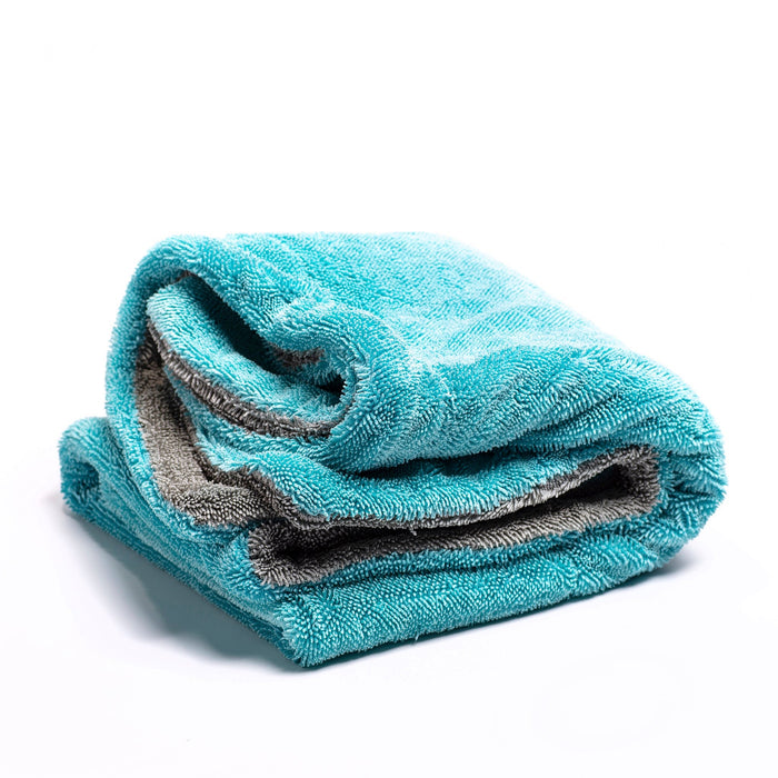 Rockcar Performer drying towel folded showing edge banding and pile thickness