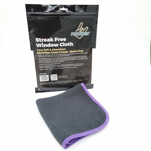 Streak Free Waffle Weave Window Cloth - Storm (Dark Grey) - lovecarsnz - RockCar - Cloths, Towels, Applicators - M262D - 00810096301031