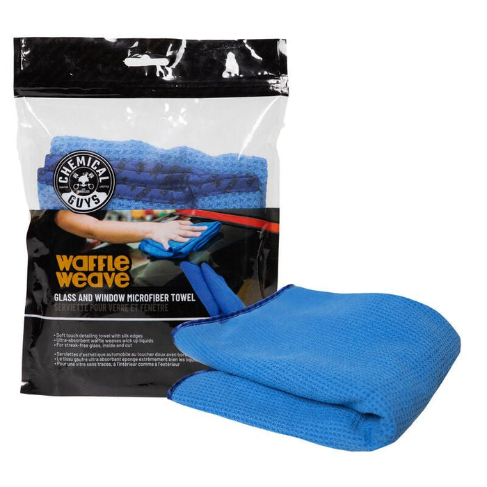 Ultimate Glass And Window Waffle Weave Premium Microfiber Towel, Blue 24" X 16" - lovecarsnz - Chemical Guys - Cloths, Towels, Applicators - MIC708 - 816276014296